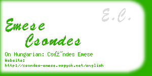 emese csondes business card