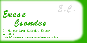 emese csondes business card